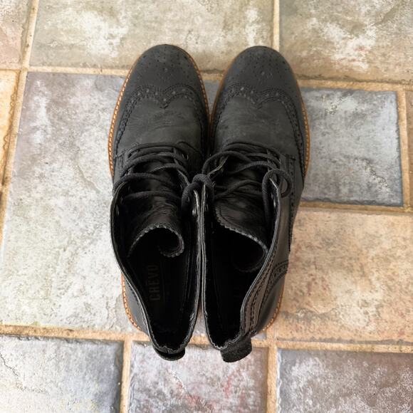 Boardwalk Wingtip Chukka Boots Black Leather Lace Up Mens Size 11.5 main image 3
